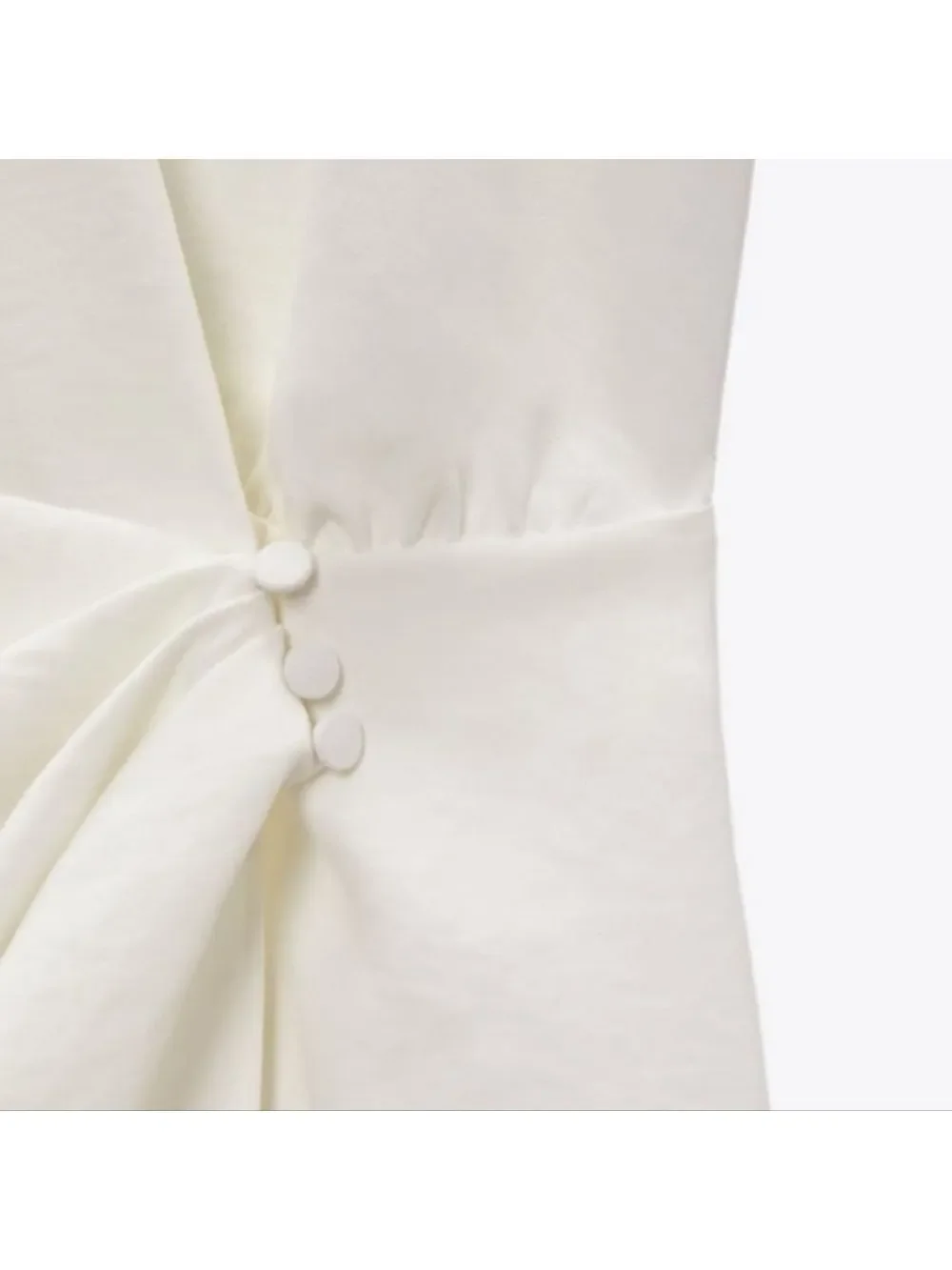 NWT Zara Faux Wrap Front White Dress - Picture 6 of 8